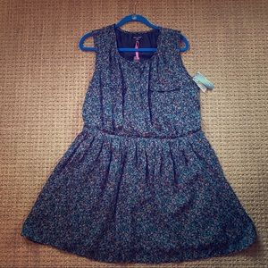 I Heart Ronson Black and Pink Floral Print Dress